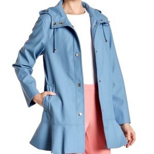 Kate Spade Aladdin Flounce Hem Trench Rain Coat CS